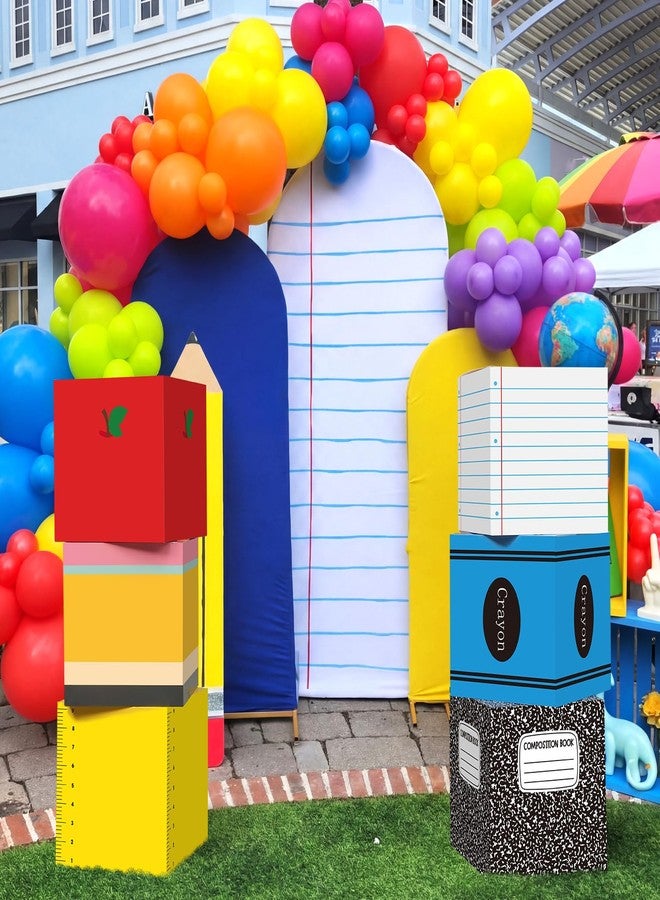 Kolldenn 6 Pcs Back to School Balloon Box Decorations, Preschool Kindergarten Graduation Decoration Include Composition Notebook Pencil Crayon Theme for Classroom Party Graduation Photo Booth Props - Image 5