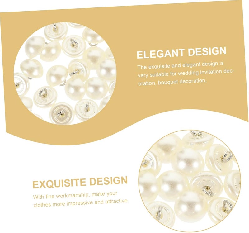 100Pcs Pearl Decorative Buttons for Sewing Half Mushroom Design Lightweight and Durable for Coats Sweaters and Craft Projects - Image 5