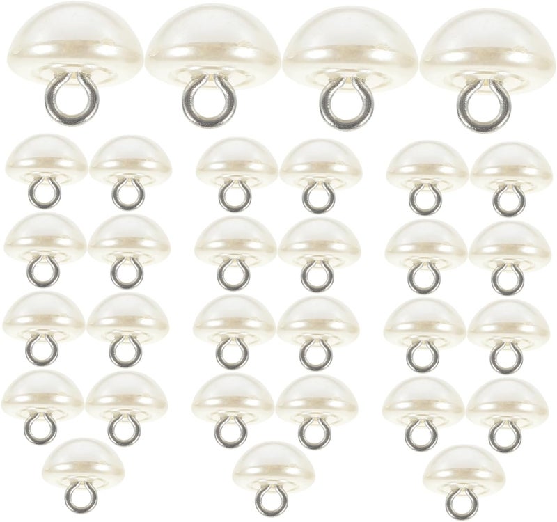 100Pcs Pearl Decorative Buttons for Sewing Half Mushroom Design Lightweight and Durable for Coats Sweaters and Craft Projects - Image 1