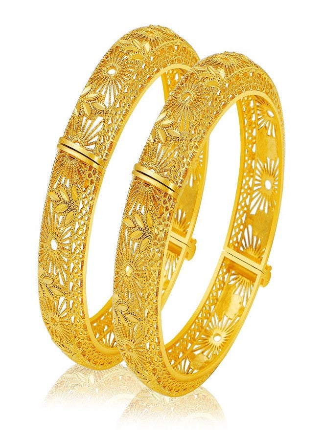 Ethlyn Mother's Day Gifts for her 24K Gold Plated Women Bangles Bracelets Wedding Mom Birthday Gifts - Image 1