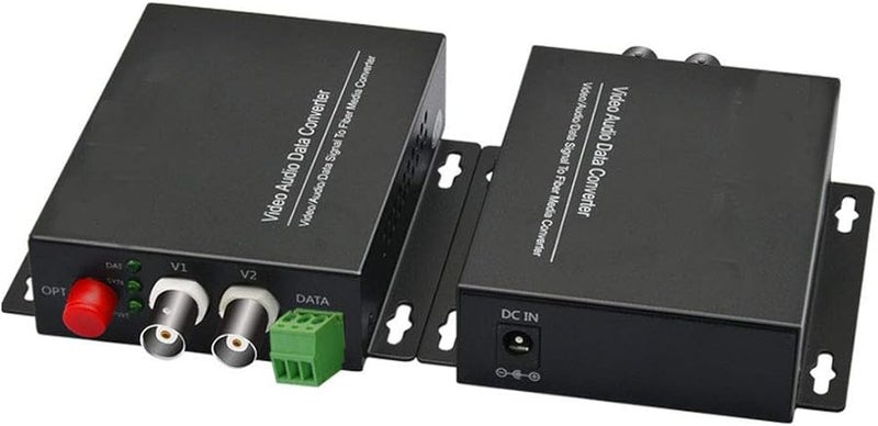 2 Video 1 Data Channel Digital Fiber Optic Media Converter Extender 20Km CCTV Security - Image 2