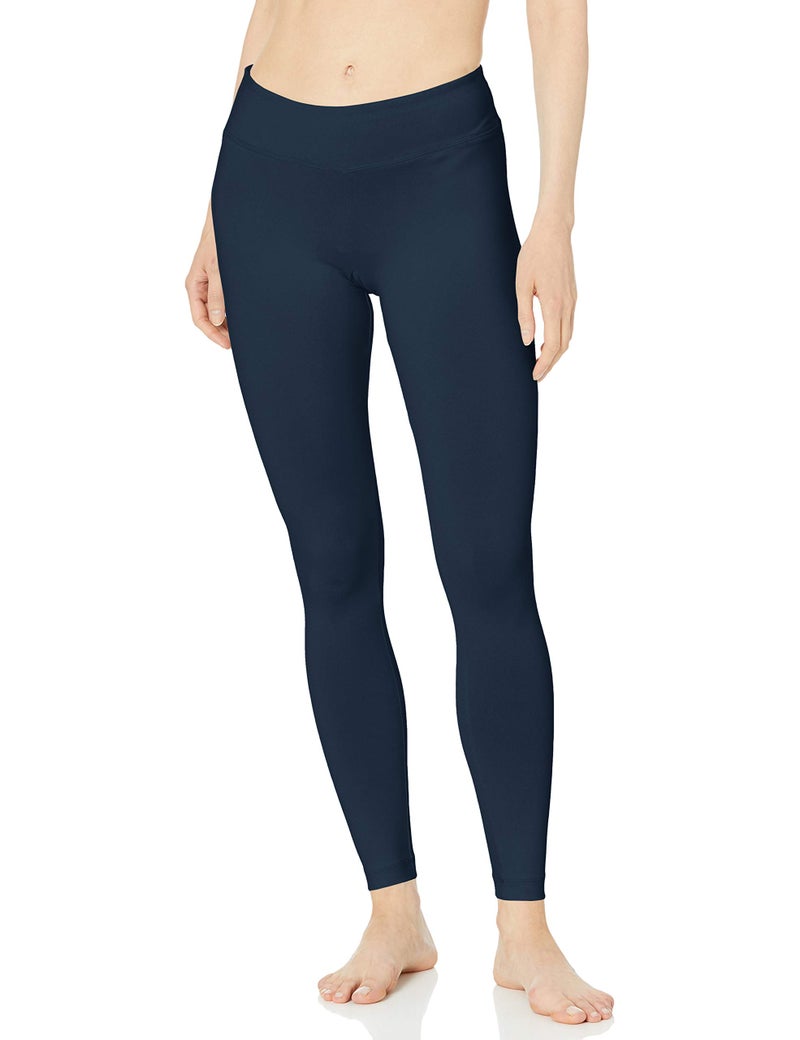 Danskin Women's Signature Wide Waist Yoga Ankle Leggings, Midnight Navy, Medium - Image 1