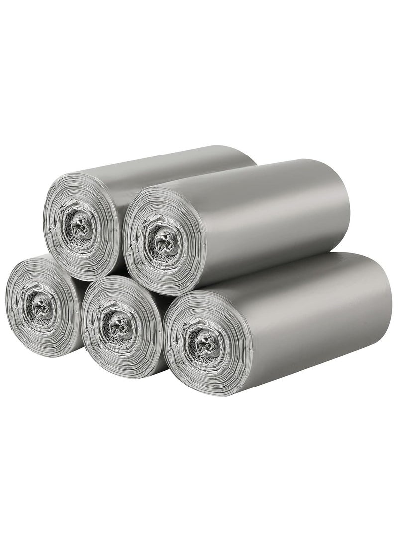 HOMESTAR 5 Rolls Small Trash Bags - 100 Counts Durable 4 Gallon Small Garbage Bags for home office kitchen Bathroom Bedroom Trash Can liners（Silver） - Image 1