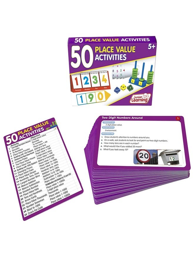 جونيور ليرنينغ ٥٠ نشاطًا تعليميًا للأطفال حول القيمة المكانية، متعدد - Image 3