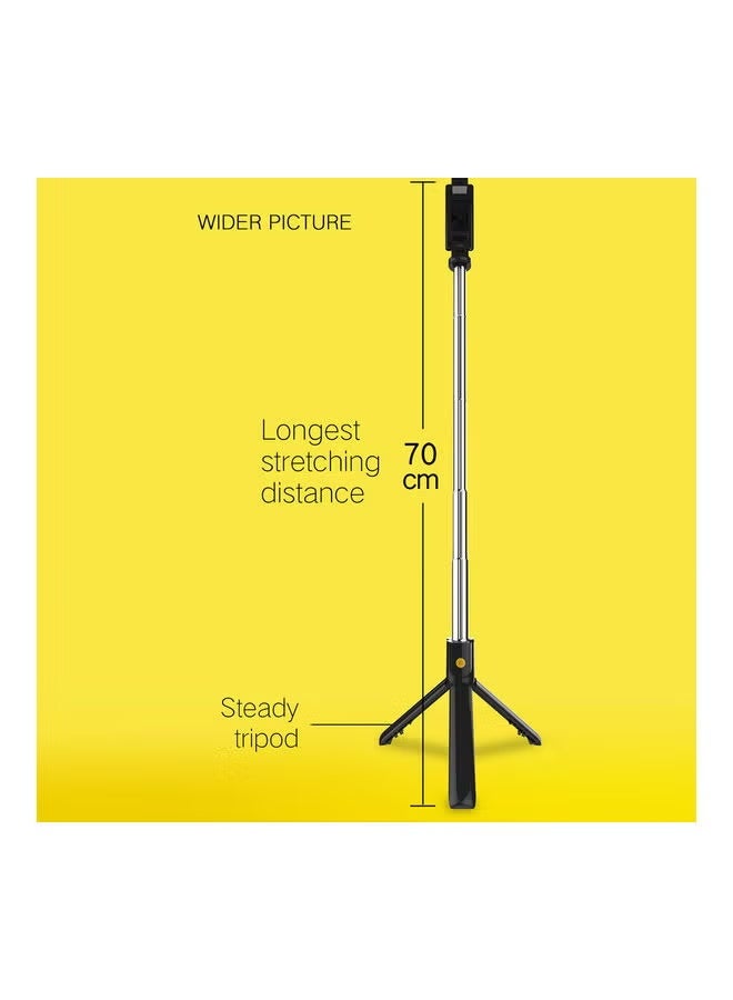 K07 3-in-1 Bluetooth 4.0 Selfie Stick & Tripod Integrated Remote, Extendable, Black Fits All Smartphones - Image 4