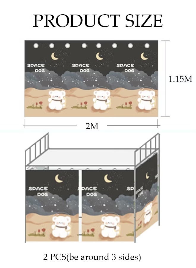 PINKSAMA Blackout Bottom Bunk Bed Curtains Dormitory Room Lightproof Decorative Roommate Privacy Cover Canopy Photo Background Decor Backdrop Blackout Curtain 2 Panels - Image 3