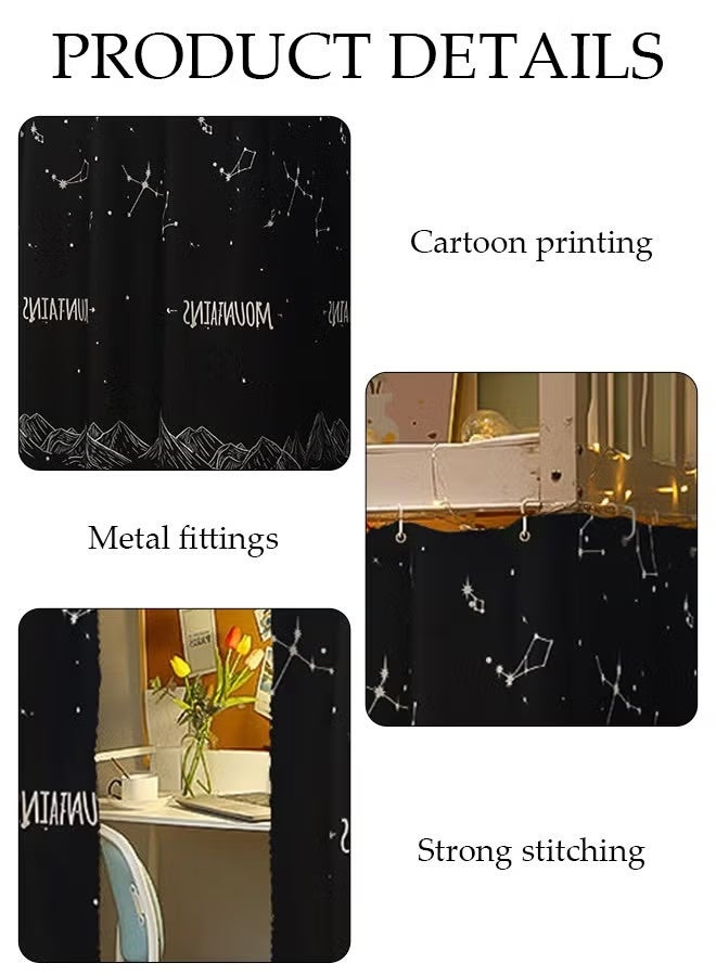PINKSAMA Blackout Bottom Bunk Bed Curtains Dormitory Room Lightproof Decorative Roommate Privacy Cover Canopy Photo Background Decor Backdrop Blackout Curtain 2 Panels - Image 2