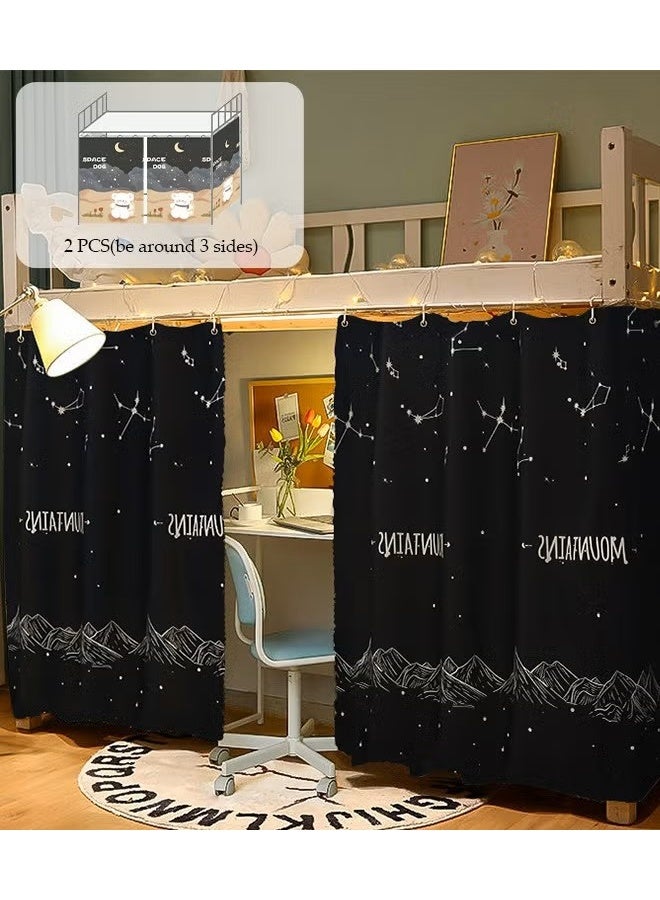 PINKSAMA Blackout Bottom Bunk Bed Curtains Dormitory Room Lightproof Decorative Roommate Privacy Cover Canopy Photo Background Decor Backdrop Blackout Curtain 2 Panels - Image 1