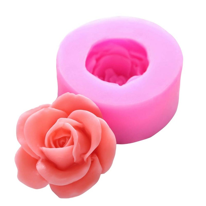 OBTANIM 2 Pcs Bloom 3D Rose Flower Fondant Silicone Molds for Chocolate Cake Soap Candy Pastry Dessert - Image 4