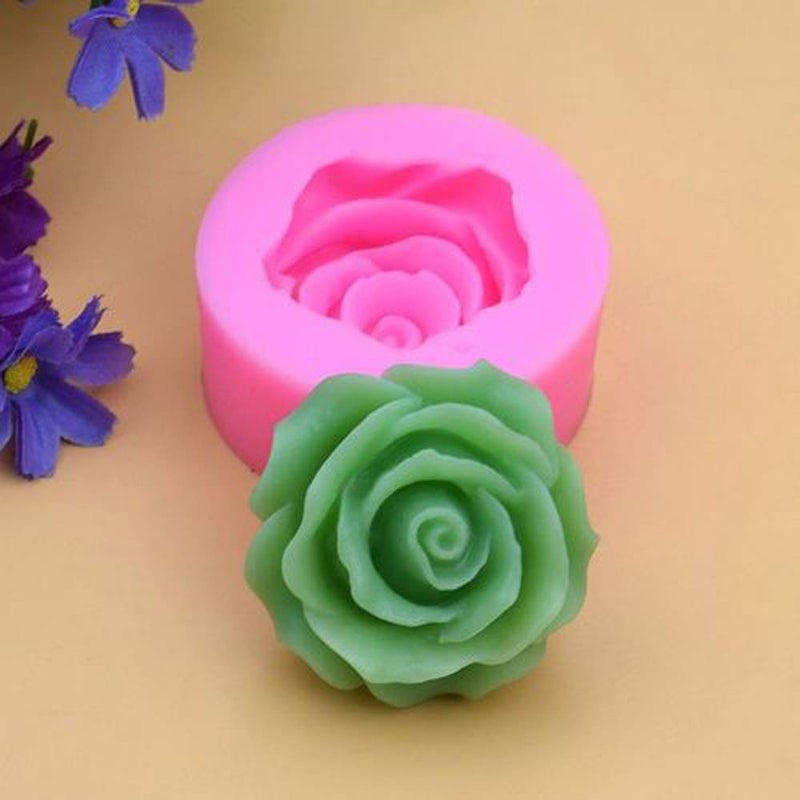 OBTANIM 2 Pcs Bloom 3D Rose Flower Fondant Silicone Molds for Chocolate Cake Soap Candy Pastry Dessert - Image 5