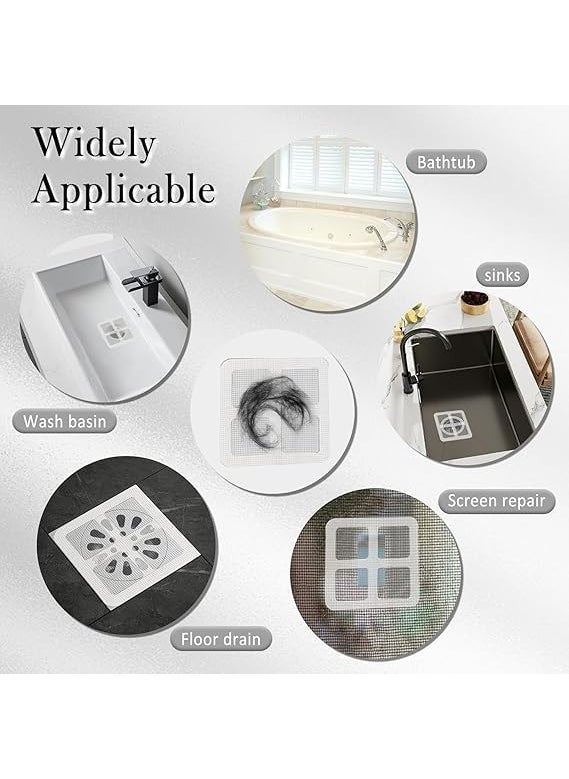 istore Istore 10pcs Disposable Drain Cover for Bathroom, Laundry, Bathtub, Basin, Kitchen Sink Strainer Shower Hair Catcher Mesh Stickers Drain Floor Sink Strainer Filter  - Image 3