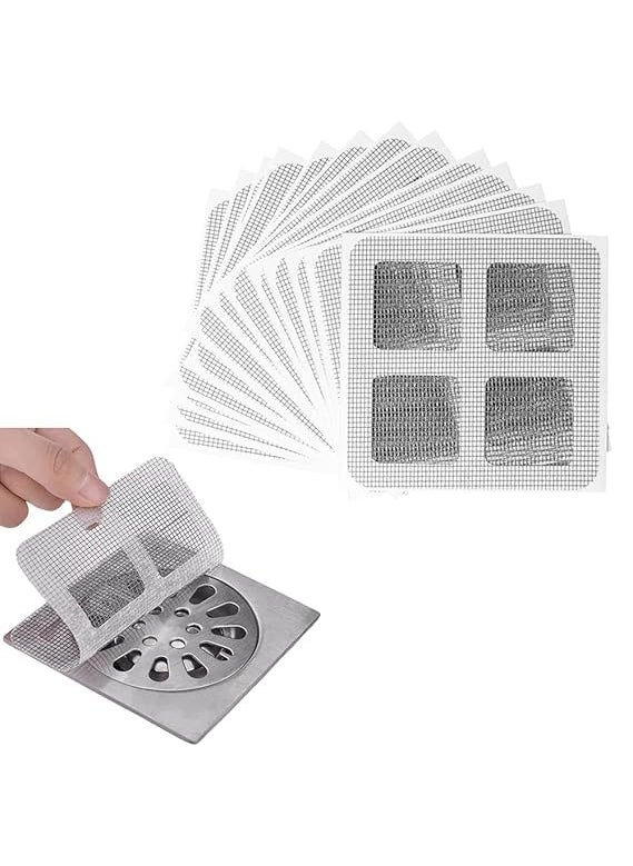 istore Istore 10pcs Disposable Drain Cover for Bathroom, Laundry, Bathtub, Basin, Kitchen Sink Strainer Shower Hair Catcher Mesh Stickers Drain Floor Sink Strainer Filter  - Image 4