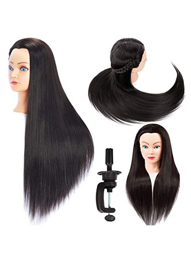 headdoll Mannequin Head Styling Mannequin Head for Hair Styling and Free Table Stand Training Head Manikin Cosmetology Doll Head with Long Fiber Hair Hairdresser Practice Head for Stylist - Image 4