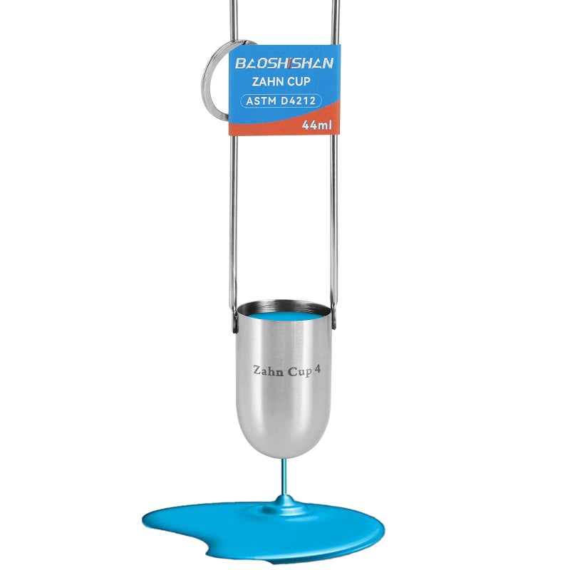 BAOSHISHAN NO4 Zahn Cup Viscosity Cup 4 Dip Type 44ml Stainless Steel Viscometer Flow Cup for Paint Finishes Oil