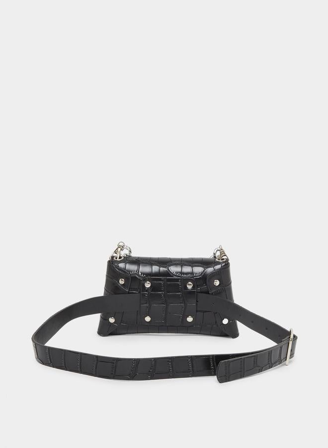 ستايلي شنطة خصر بنقشة جلد التمساح وسلسلة - Image 4