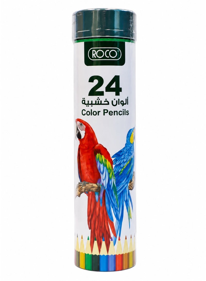 ROCO 24-Piece Colored Pencils Set, Multicolor Wooden Coloring Pencils for Drawing and ... - Image 1