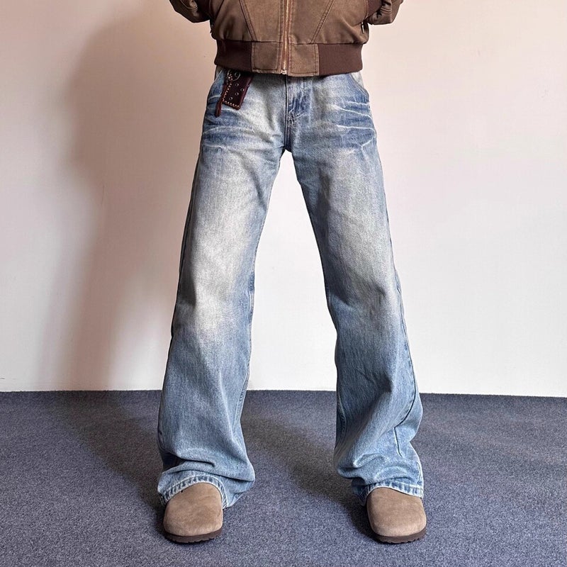 Unisex Classic Denim Jeans Loose Fit Daily Outdoor Wear - Image 1