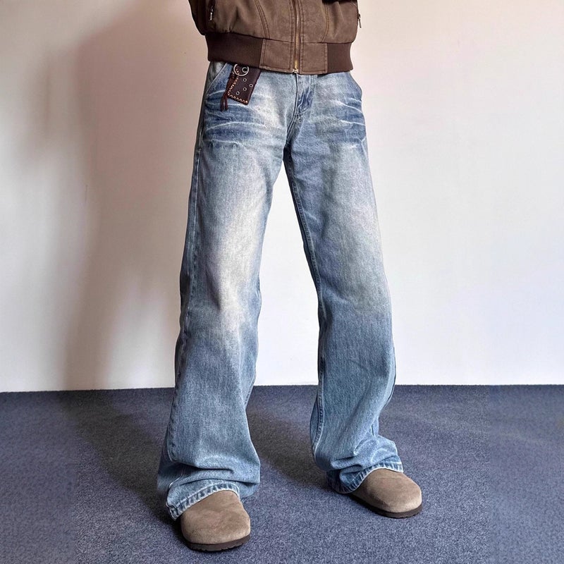 Unisex Classic Denim Jeans Loose Fit Daily Outdoor Wear - Image 2