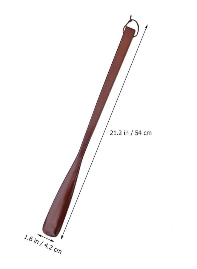 Wood Shoe Horn with Long Handle for Men Women Kids Seniors Pregnancy Size L  - Image 2