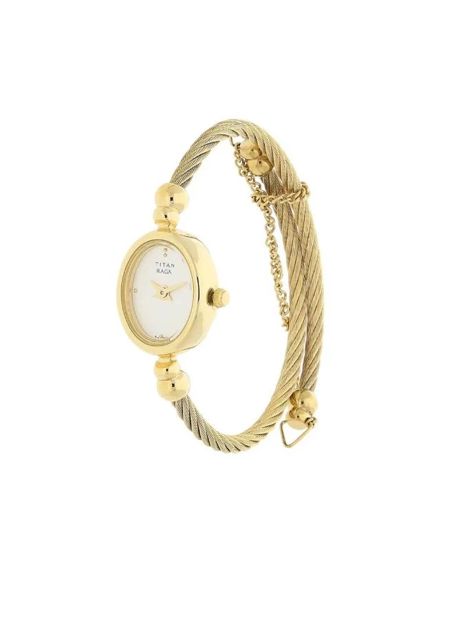 تيتان Women Analog Display Watch With Gold Metal Strap - 197YM04