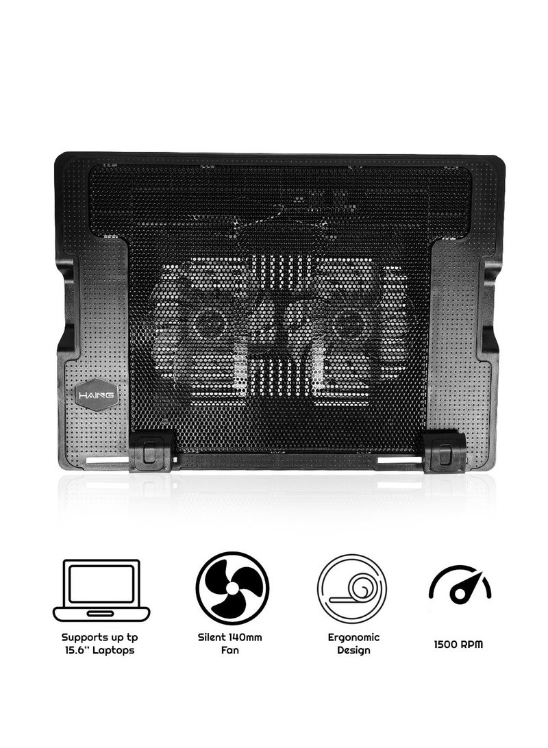 HAING Dual-Fan Laptop Cooling Stand Pad 3-Speed Adjustable, Heavy-Duty for 15.6" Notebook – Ultimate Gamer & Office Worker Accessory - Image 1