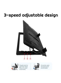 Haing HAING Dual-Fan Laptop Cooling Stand Pad 3-Speed Adjustable, Heavy-Duty for 15.6" Notebook – Ultimate Gamer & Office Worker Accessory  - Image 4