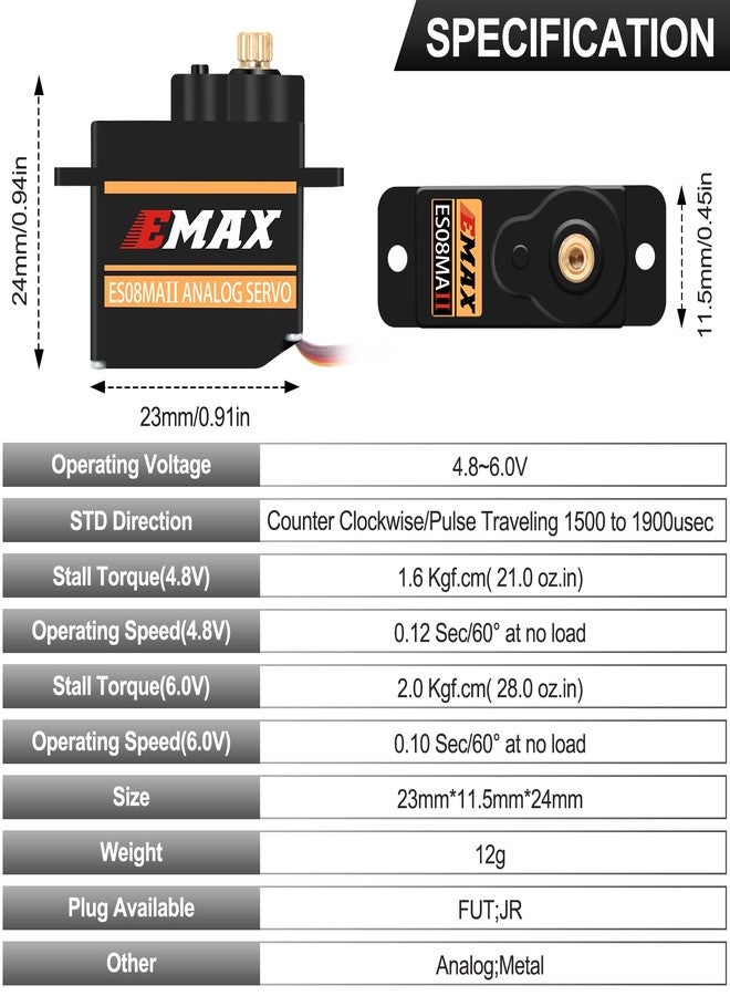 OGUNKE OGRC 12g سيرفو EMAX سيرفو RC توجيه سيرفو مع ذراع سيرفو رابط توجيه وقاعدة سيرفو نحاسية لترقية أجزاء سيارة Axial SCX24 AX24 RC (أحمر) - Image 4