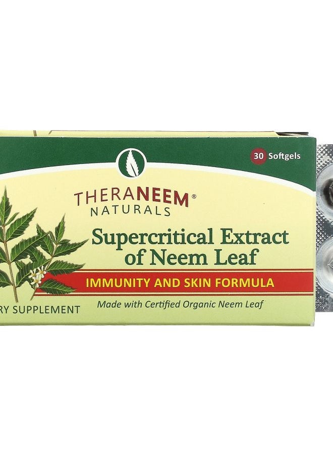 ORGANIX SOUTH TheraNeem Naturals Supercritical Extract of Neem Leaf 30 Softgels 