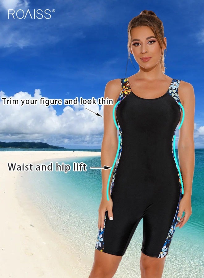 Women One Piece Backless Swimsuit Color Block Surf Clothes Sleeveless Swimwear Conservative Beachwear Bathing Suit Sports Suits Jumpsuit for Lady