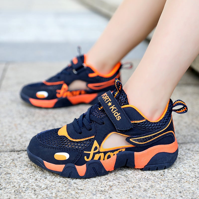 Boys Sandals Summer 2025 Spring And Mesh Breathable Children'S Torre Shoes Large Children'S Hollow Baotou Boys - Image 5