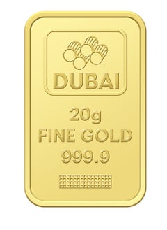 FK Jewellers 20g Pure 999.9 Fine Gold Bar 24KT Dubai with Flower Design - 20 Grams  - Image 1