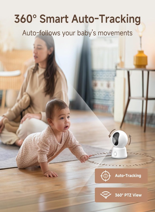 ARENTI WiFi Baby Monitor, 5-inch Wireless Display, 1080p PTZ Camera, Free Smartphone App, Encrypted Connection, Lullaby, Super Night Vision, Auto Tracking, Temp Sensor, Support Local Storage(B2 Kit) - Image 5