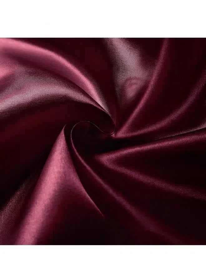 10 قطع من مناديل الساتان، مناديل طاولة مربعة، مناديل عشاء ناعمة مقاس 17 × 17 بوصة مناديل حريرية أنيقة لحفلات العشاء وحفلات الزفاف، مناديل ناعمة قابلة للغسل من القماش للحفلات وحفلات الزفاف والعشاء (أحمر نبيذي) - Image 3