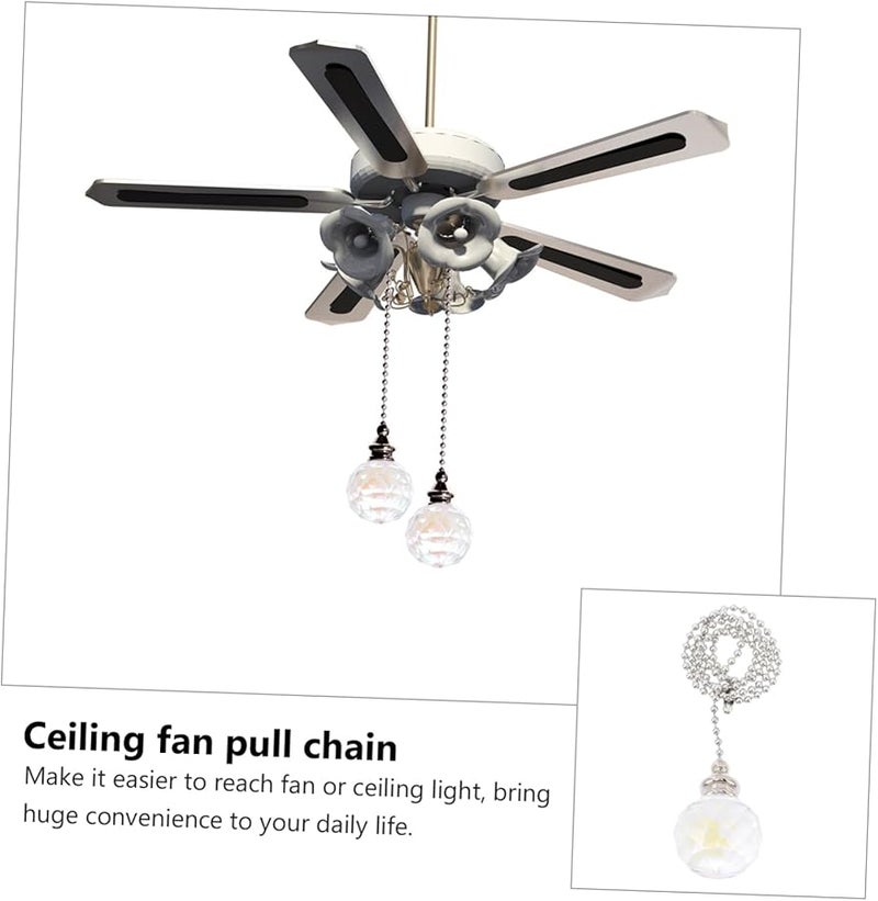 Crystal Pull Chain Extension For Ceiling Fans And Lights 2 Pack Beaded Decor - Image 5