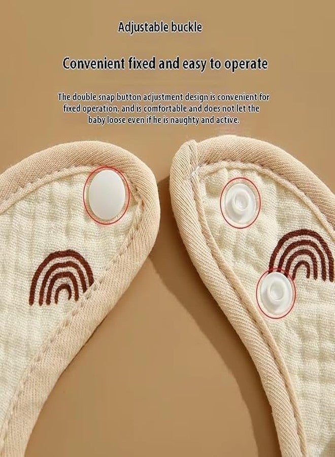 ZURATO Muslin Cotton Baby Bibs for 0–24 Months | Soft Absorbent Feeding & Drooling Bibs with Adjustable Snap Buttons and Water Resistant Inner Layer, Soft Washable Feeding Napkin (2) - Image 5