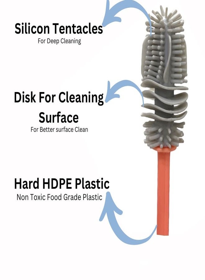 Dreamlover 12 inches Long Bottle Cleaning Brush Silicone Long Handle Brush for Baby Bottle, Water Bottle, Containers, Vase, Glass, and Hydroflask Silicon Bottle Cleaner for Narrow Neck Containers - Image 4
