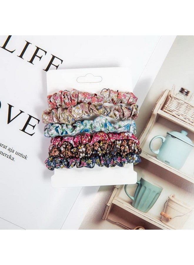 بينج شاو ماي 12 قطعة من ربطات الشعر الزهرية الرفيعة، ربطات شعر ناعمة، عصابات شعر مرنة، حبال صلبة مزخرفة، حامل ذيل حصان، هدايا للنساء والفتيات - Image 4