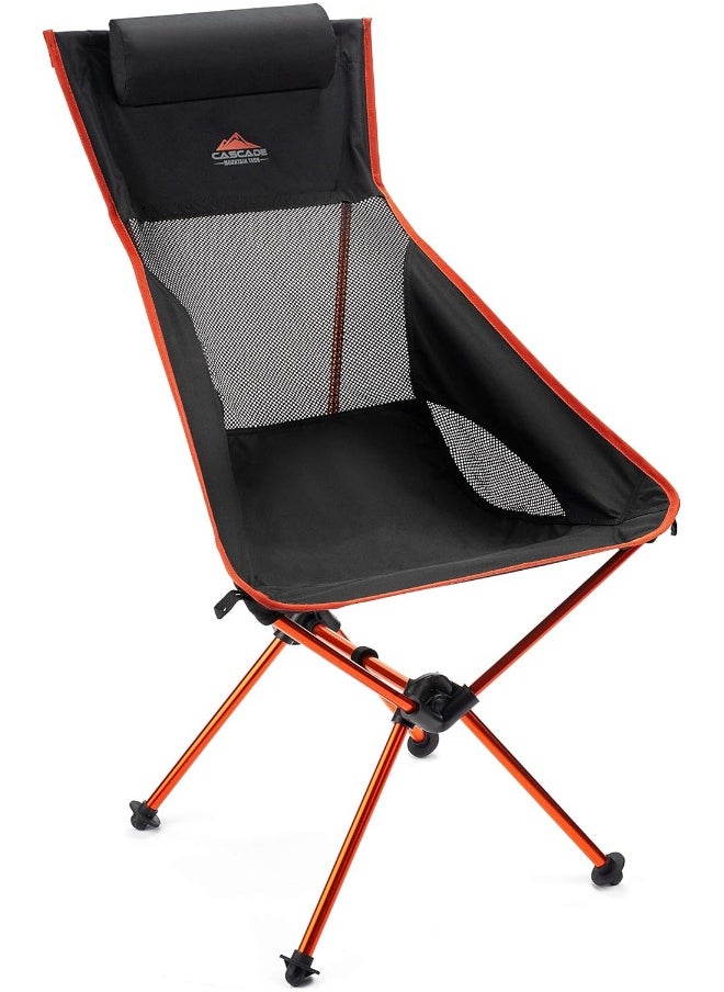 Cascade Mountain Tech Cascade Mountain Tech Outdoor High Back Lightweight Camp Chair with Headrest and Carry Case  - Image 1