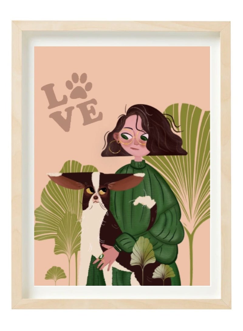 Boomah Accessories Dog Lover, Pet Lover Animal Illustration Nursery Poster with Frame 30x40cm - Image 2