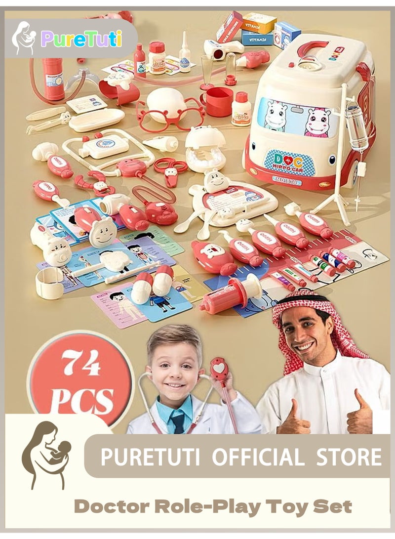 PureTuti Doctor Playset - Medical Props Toys - Play House Toy -educational toys- Mini Furniture - Kid Toy - Pretend Play - Image 1