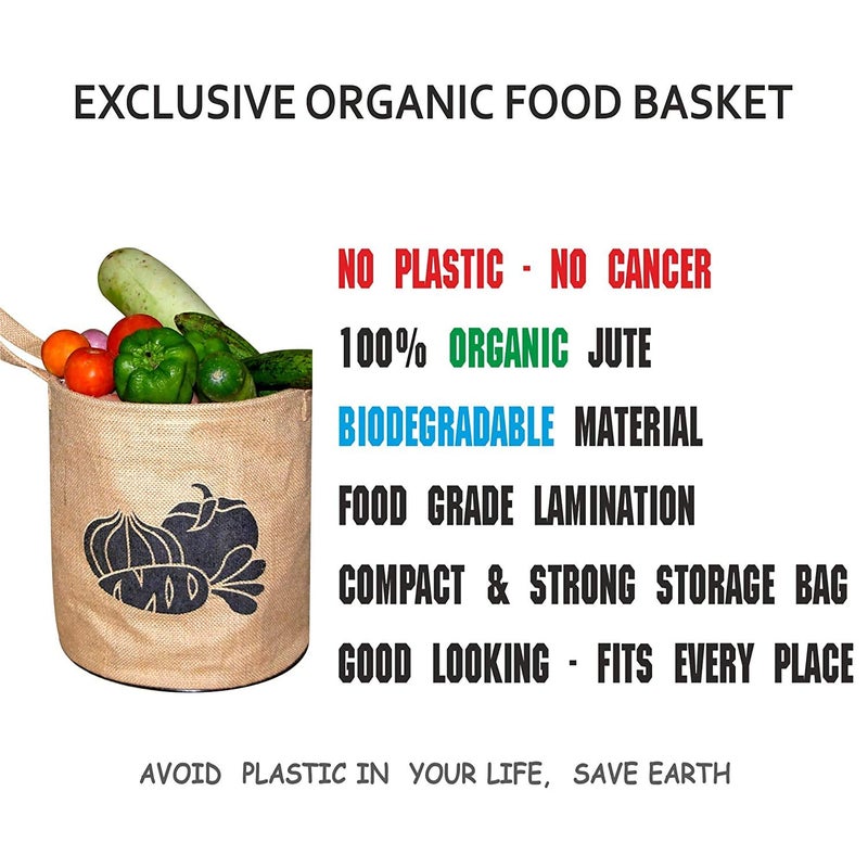 A&A Vegetable Jute Baskets For Storage - Natural & Biodegradable Jute (Beige) - Image 5