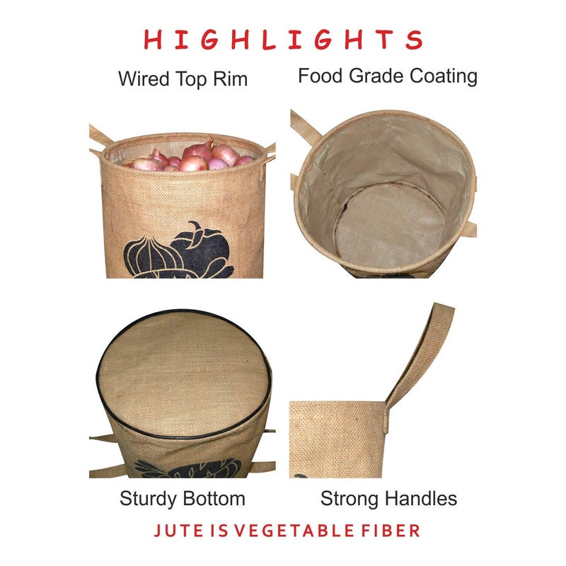 A&A Vegetable Jute Baskets For Storage - Natural & Biodegradable Jute (Beige) - Image 4