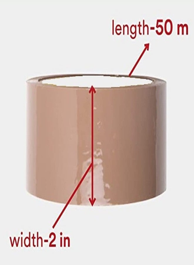 SVM Products شريط تغليف BOPP من منتجات SVM، 2 بوصة × 50 متر، لون بني فاتح (عبوة من قطعتين) - Image 2