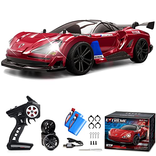 Sakeye سيارة سكايا RC للدريفت 116 سيارات RC سريعة عالية السرعة 4WD تحكم عن بعد قابلة للشحن سيارات سباق 24GHz مع بطاريتين أضواء LED سباق للأطفال والبالغين - Image 1
