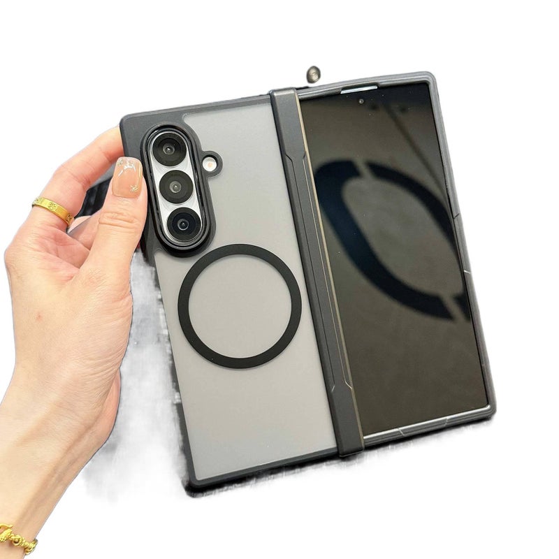 غطاء MagSafe | أبيض | TPU+PC | لمسة نهائية غير لامعة | مغناطيس قوي | لـ Samsung Galaxy Z Fold 7 - Image 2