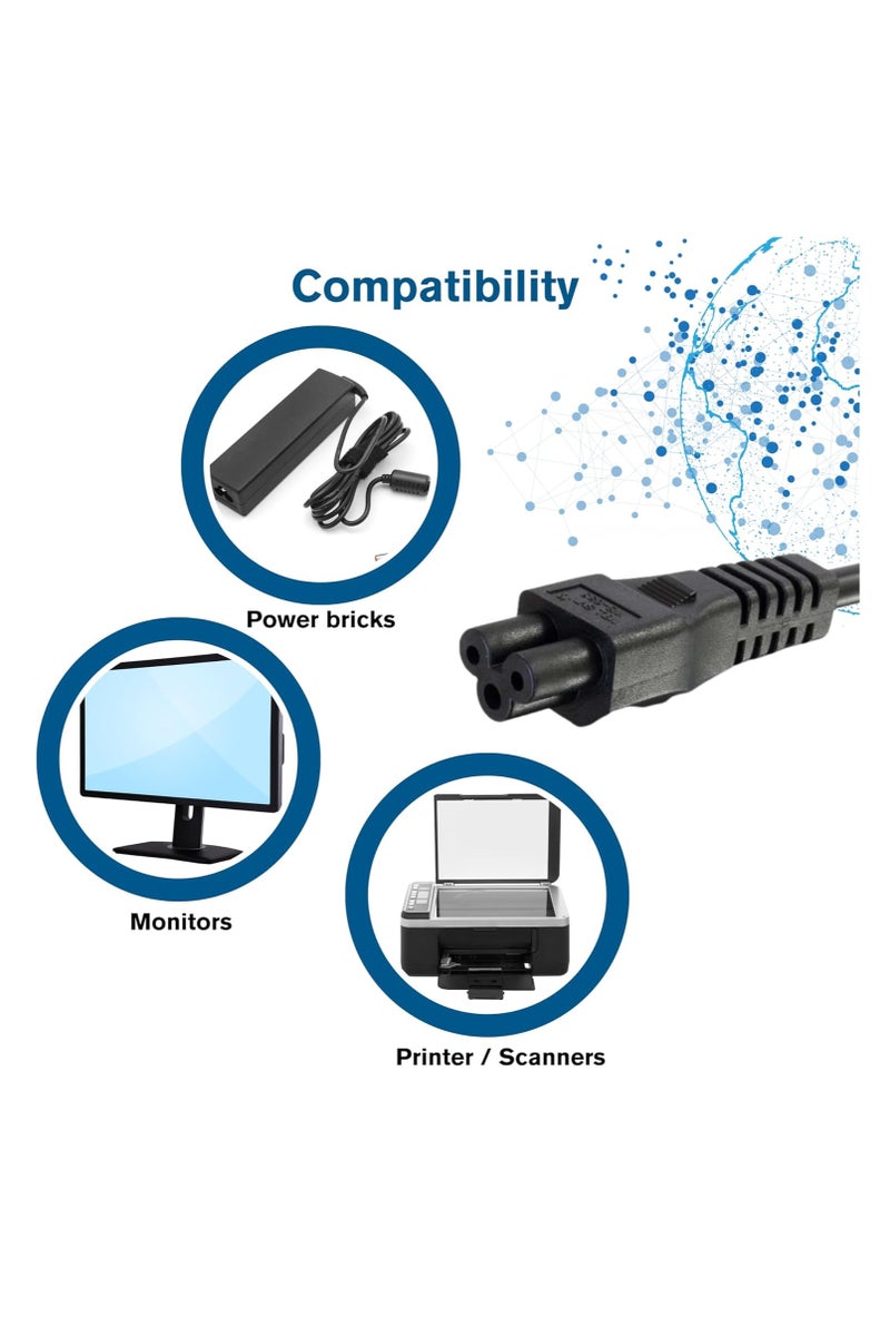 UK Plug to C5 Cloverleaf 3-Pin Laptop Power Cable – 1.5M Compatible - Image 4