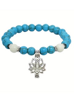 Home Clearance Sale 1pc Natural Stone Bracelet, Yoga Luminous Glow In The Dark Bracelet, Lotus Charm Beads Jewelry For Men Women Jewelry Gifts  - Image 3