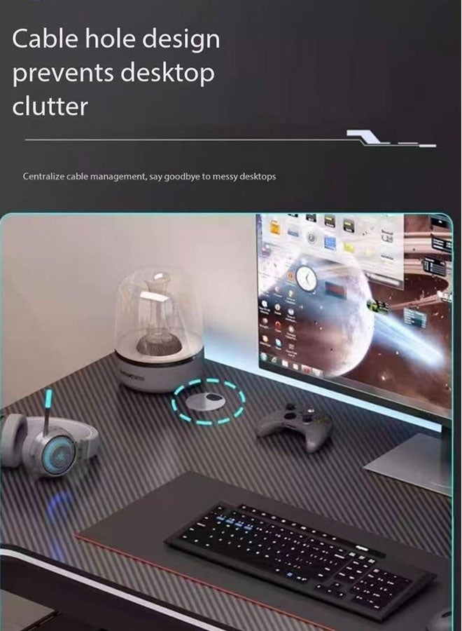 JCB CHIC Desktop Computer E-sports Table, Ergonomic Lage Gaming Table, Modern Computer Desk with  Metal Frame Office Table, Home Office Workstation, Space-saving, Easy to Assemble(120*60*74cm) - Image 4