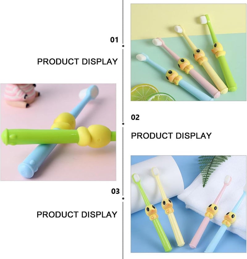 SECFOU 4pcs Soft Bristle Manual Toothbrush Set for Ages 2-10, Colorful Animal Design Teeth Cleaning Brush for Oral Care and Daily Use - Image 5