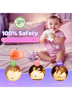 TIGER Cute Bunny Kids Night Light – Soft LED Bunny Lamp for Children, Dimmable & Rechargeable, Perfect for Bedrooms, Nursery, and Sleep, Ideal Gift for Toddlers & Babies  - Image 5